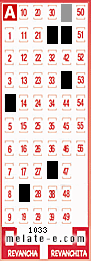 Volante ganador del sorteo 1033 de Melate
