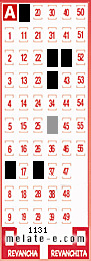 Volante ganador del sorteo 1131 de Melate