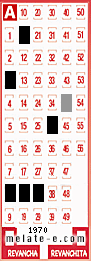 Volante ganador del sorteo 1970 de Melate