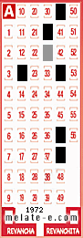 Volante ganador del sorteo 1972 de Melate