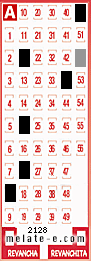Volante ganador del sorteo 2128 de Melate