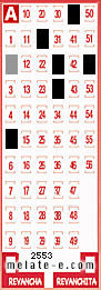 Volante ganador del sorteo 2553 de Melate