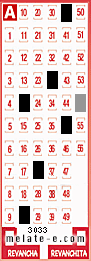 Volante ganador del sorteo 3033 de Melate