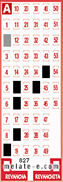Volante ganador del sorteo 827 de Melate