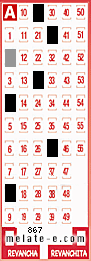 Volante ganador del sorteo 867 de Melate