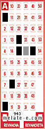 Volante ganador del sorteo 943 de Melate